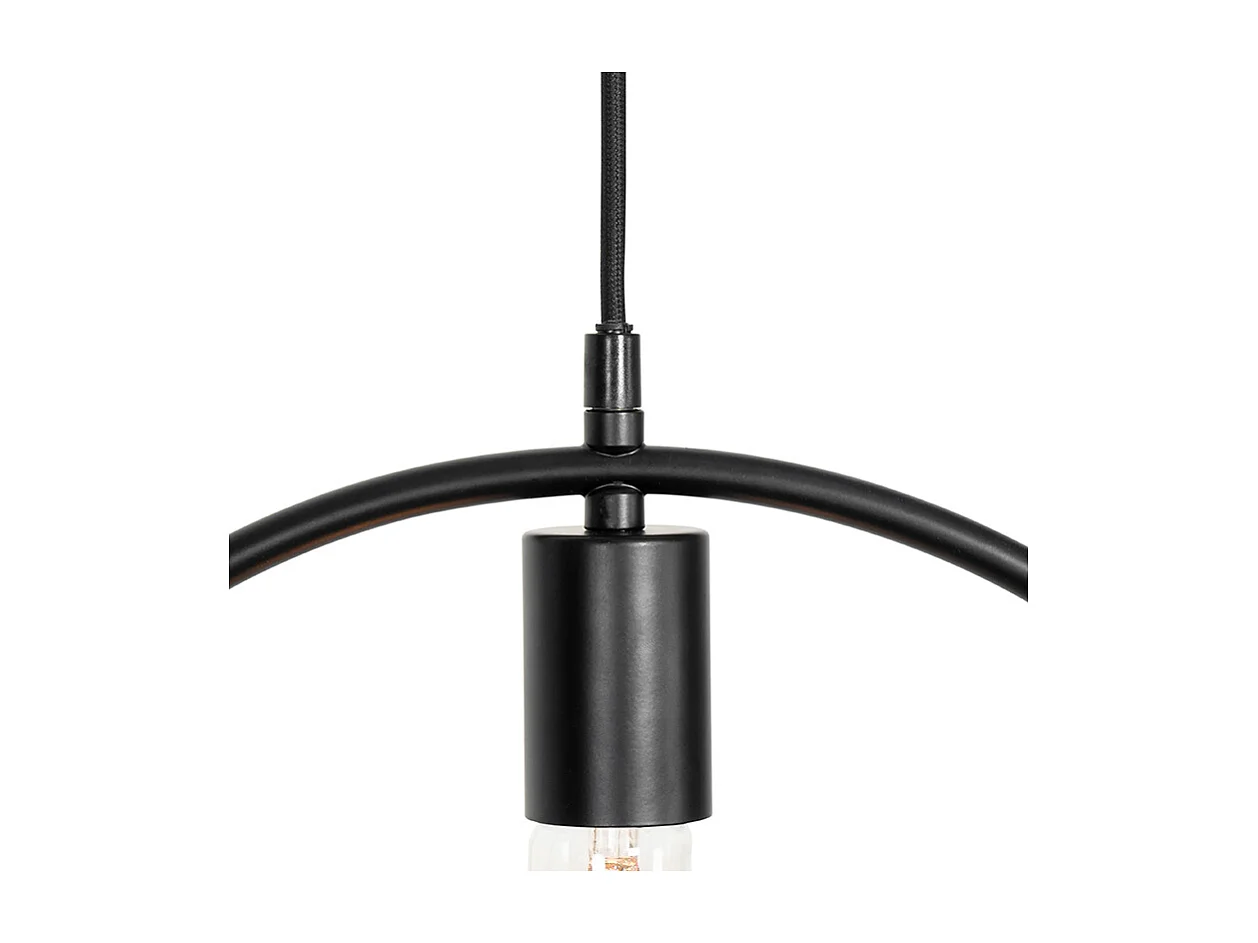 Suspension moderne ronde noire avec pot en verre - Roslini