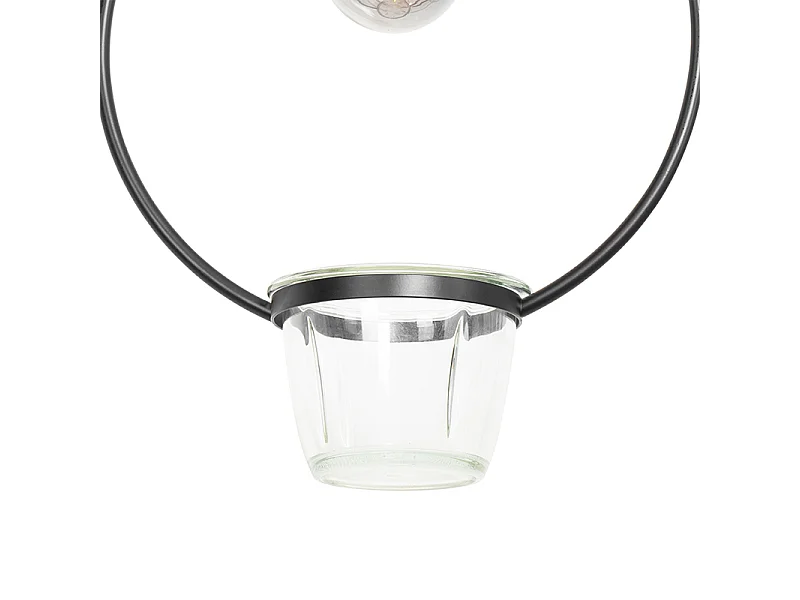Suspension moderne noire avec verre rond - Roslini