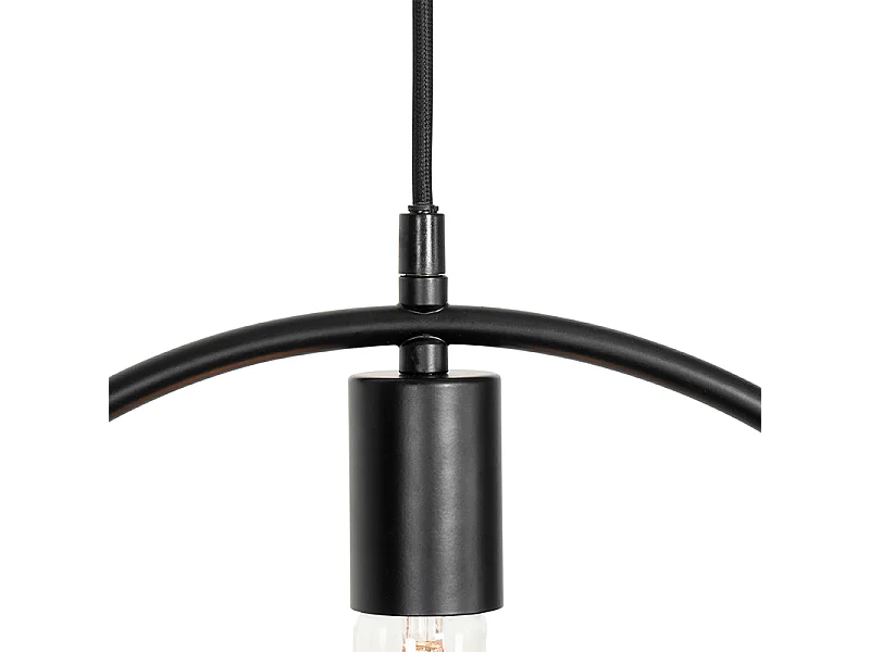 Suspension moderne noire avec verre rond - Roslini