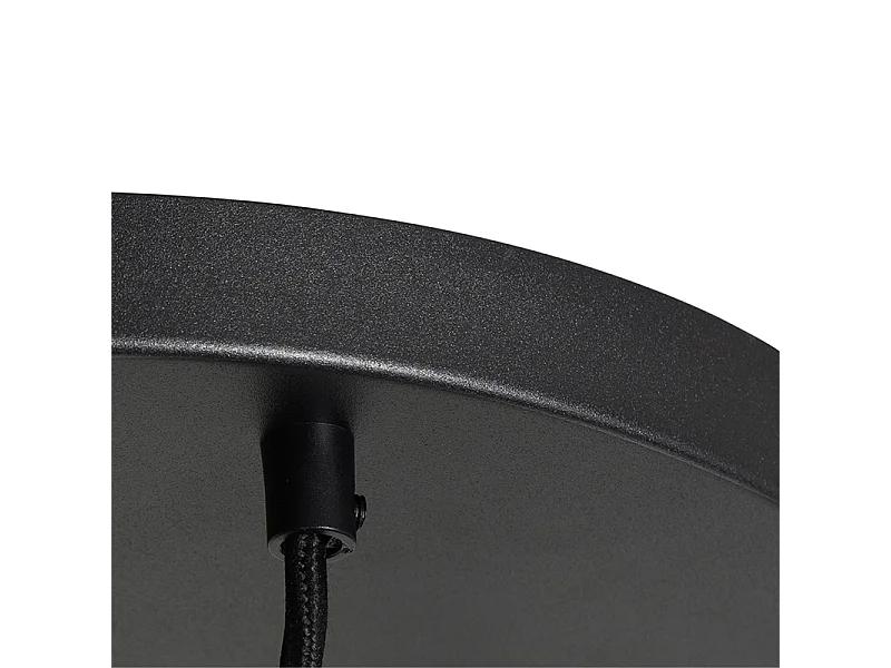 Suspension Art déco noire avec boules en verre dorées rondes 3 lumières - Pallon