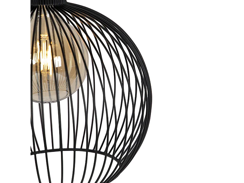 Suspension ronde design noire 30 cm - Dos