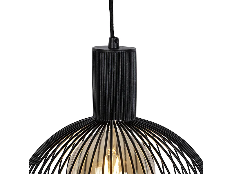 Suspension ronde design noire 30 cm - Dos