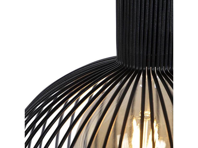 Suspension ronde design noire 30 cm - Dos