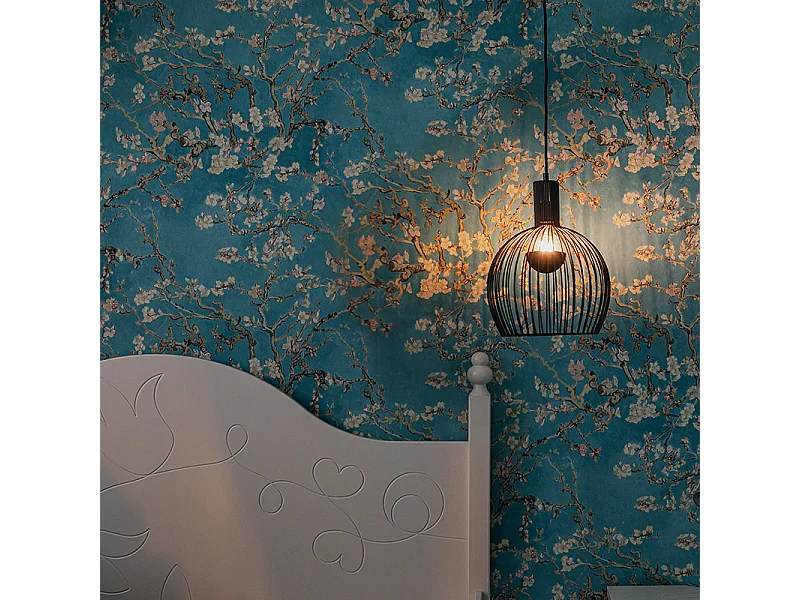 Suspension ronde design noire 30 cm - Dos