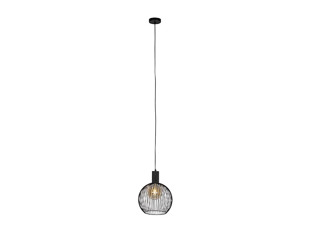 Suspension ronde design noire 30 cm - Dos