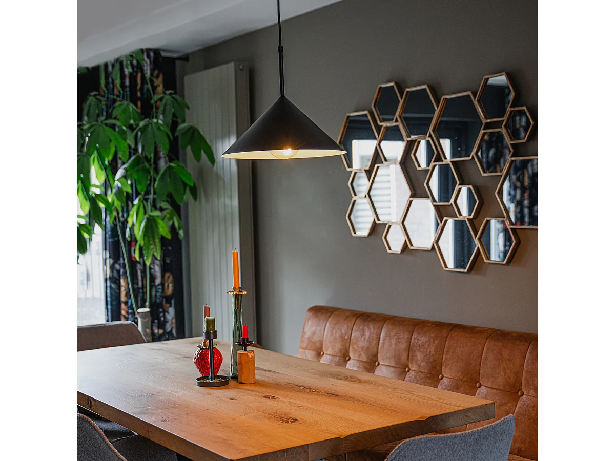 Lampe à suspension design noire - Triangolo