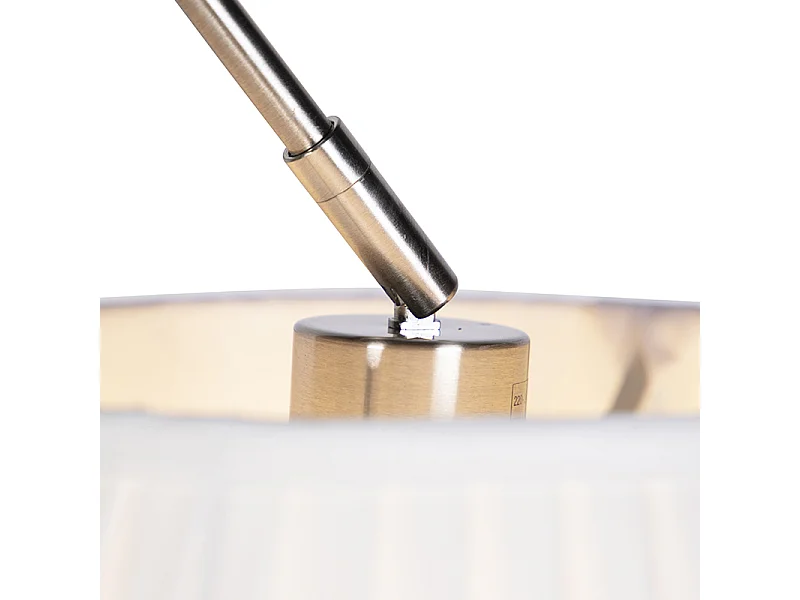 Suspension avec abat-jour plissé crème 35 cm - Blitz I acier