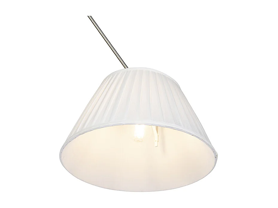 Suspension en acier avec abat-jour plissé crème 35 cm - Blitz
