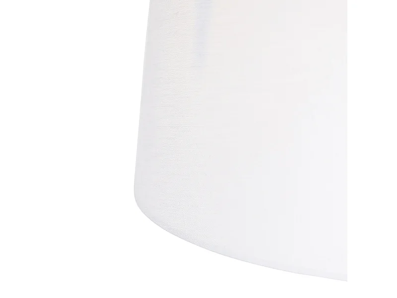 Suspension noire avec abat-jour en lin blanc 35 cm 2 lumières - Blitz