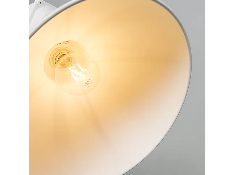 Lampe à suspension industrielle petite blanc mat - Sicko