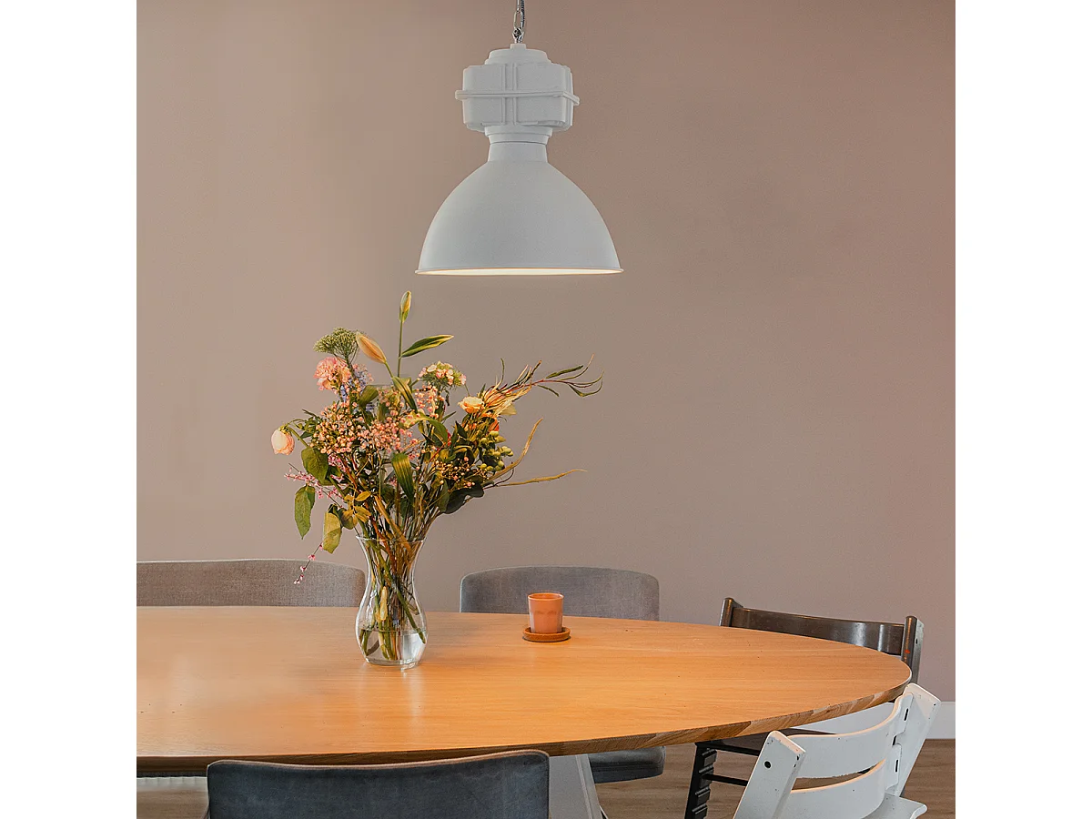 Suspension industrielle petite blanc mat - Sicko