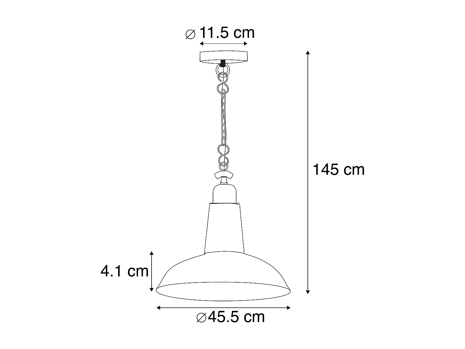 Suspension industrielle noire - Warrior