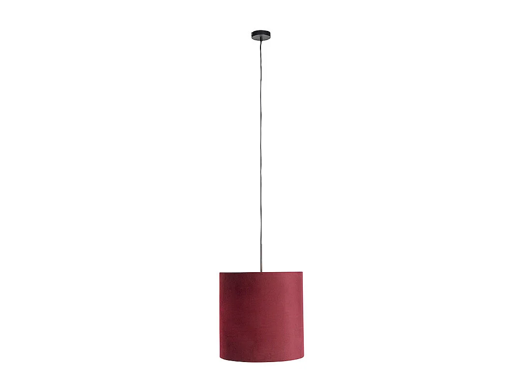 Suspension avec abat-jour en velours rouge et doré 40 cm - Combi