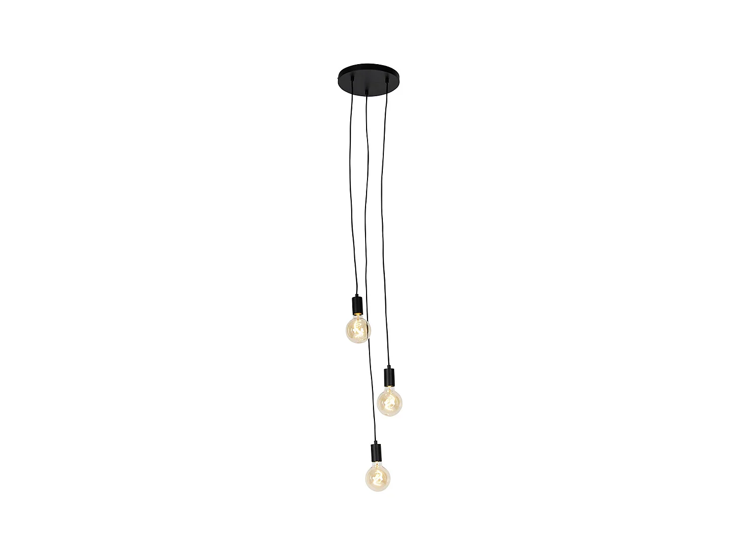Suspension industrielle noire 3 lumières - Facil