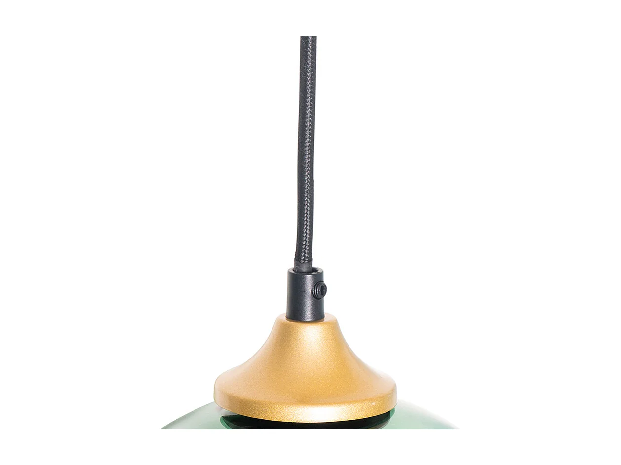 Suspension laiton avec verre bleu et vert 8 lumières - Sandra