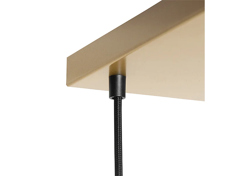 Suspension laiton avec verre bleu et vert 8 lumières - Sandra