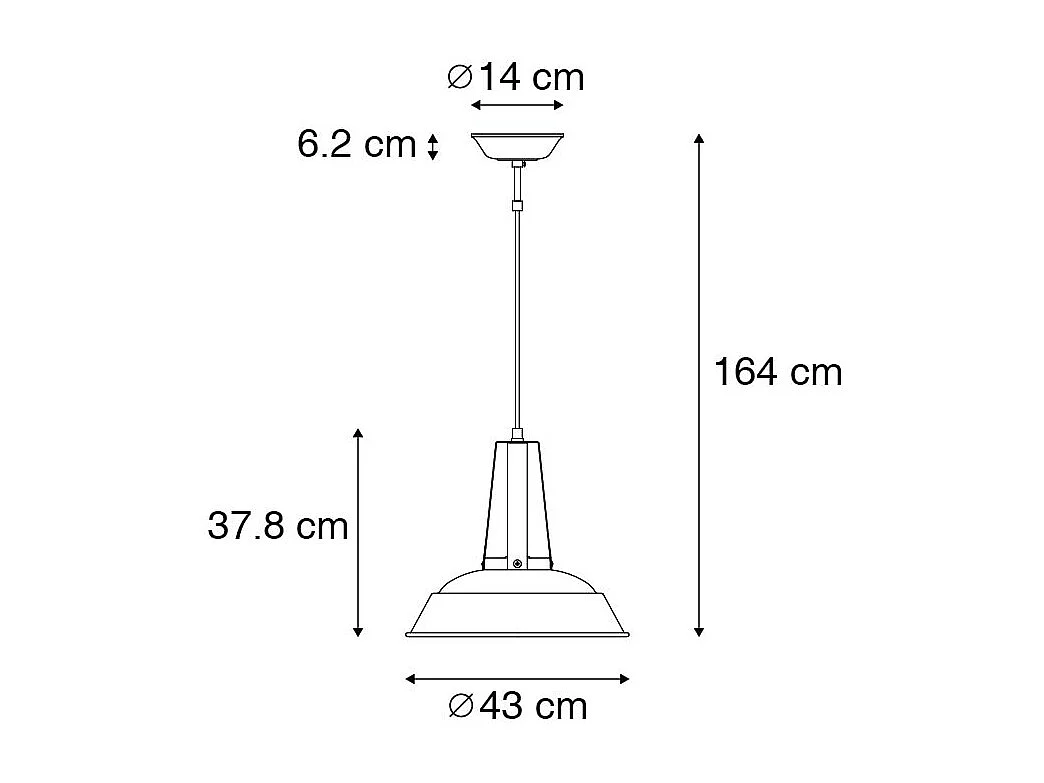 Suspension vintage bleue 43 cm - Living