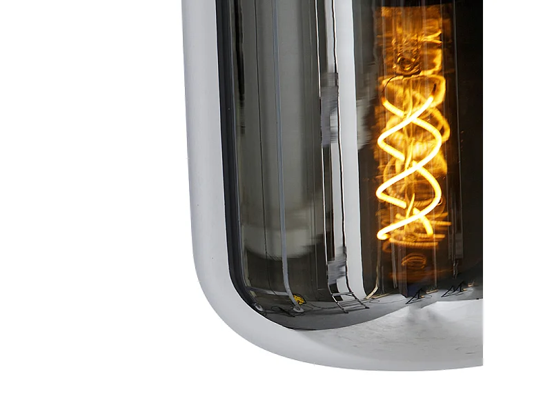 Lampe à suspension design noire à 3 lumières en verre fumé - Bliss