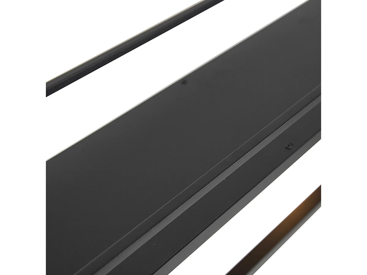 Suspension industrielle noire avec crémaillère 4 lumières - Cage Rack