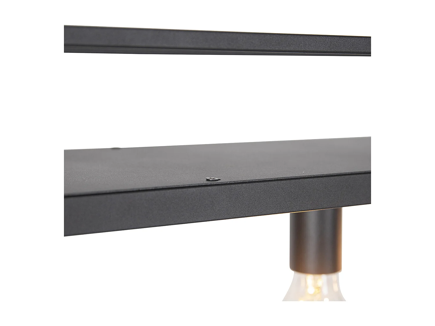 Suspension industrielle noire avec 4 lumières - Cage Rack