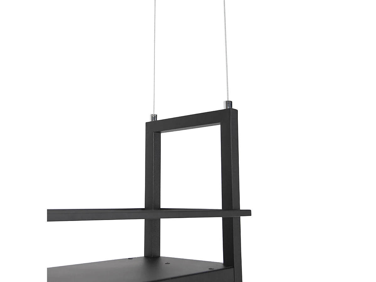 Suspension industrielle noire avec 4 lumières - Cage Rack