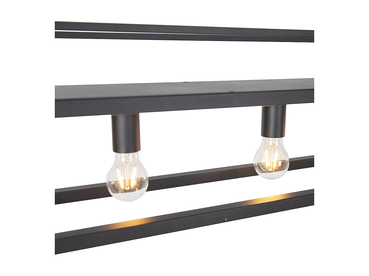 Suspension industrielle noire avec 4 lumières - Cage Rack