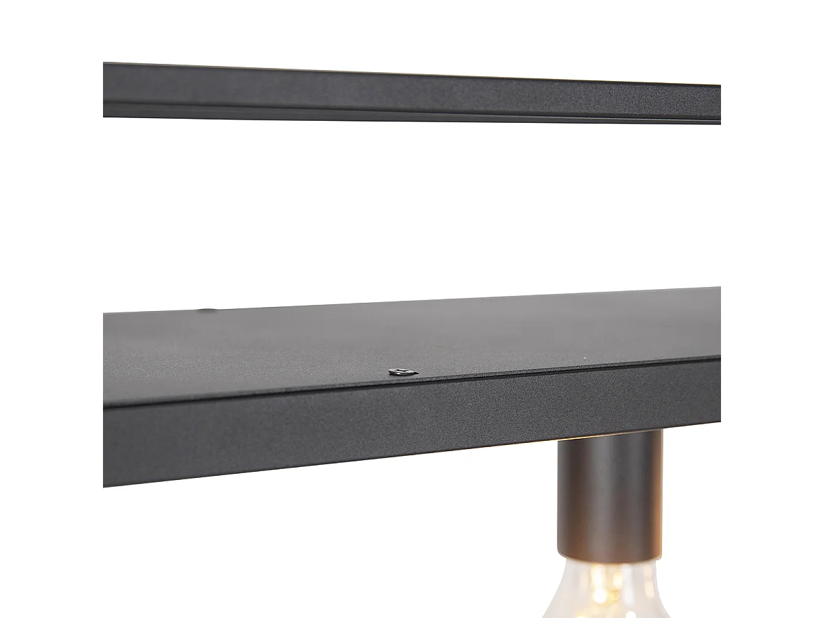 Suspension industrielle noire avec 4 lumières - Cage Rack