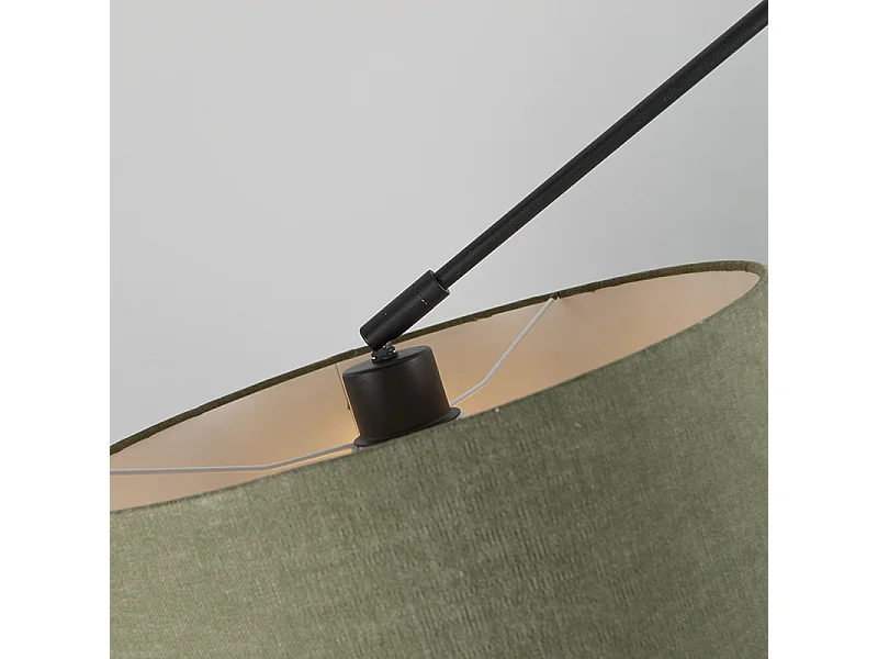 Lampe suspendue noir avec abat-jour 35 cm vert réglable - Blitz I