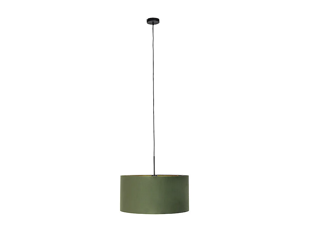 Suspension avec abat-jour en velours vert et or 50 cm - Combi