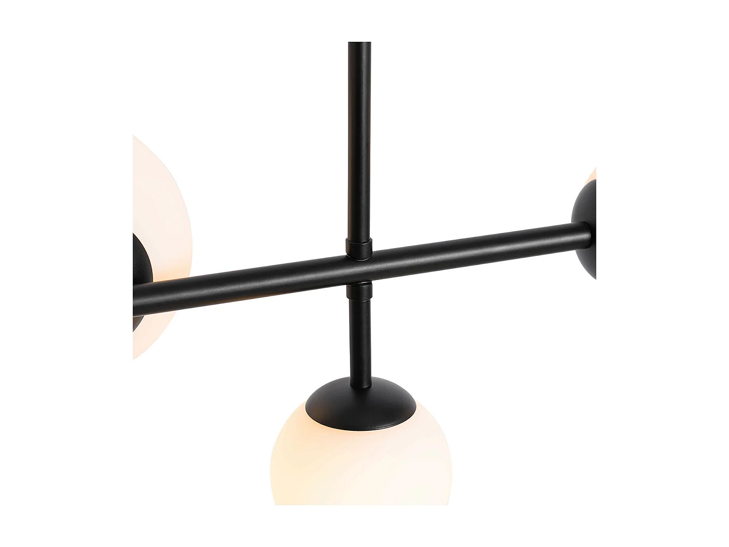 Suspension moderne noire avec verre dépoli 6 lumières - Monaco