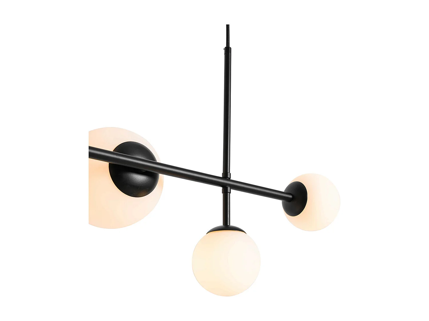 Suspension moderne noire avec verre dépoli 6 lumières - Monaco