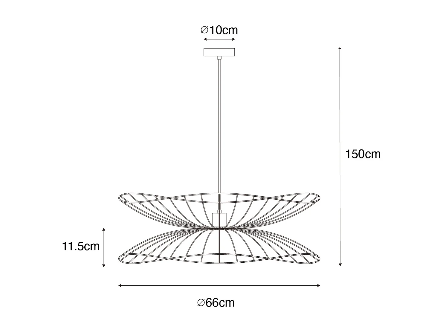 Suspension design bronze foncé avec double abat-jour - Pua