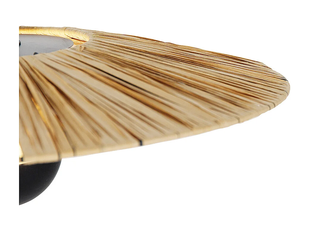 Suspension rustique noire avec corde 45 cm - Leia