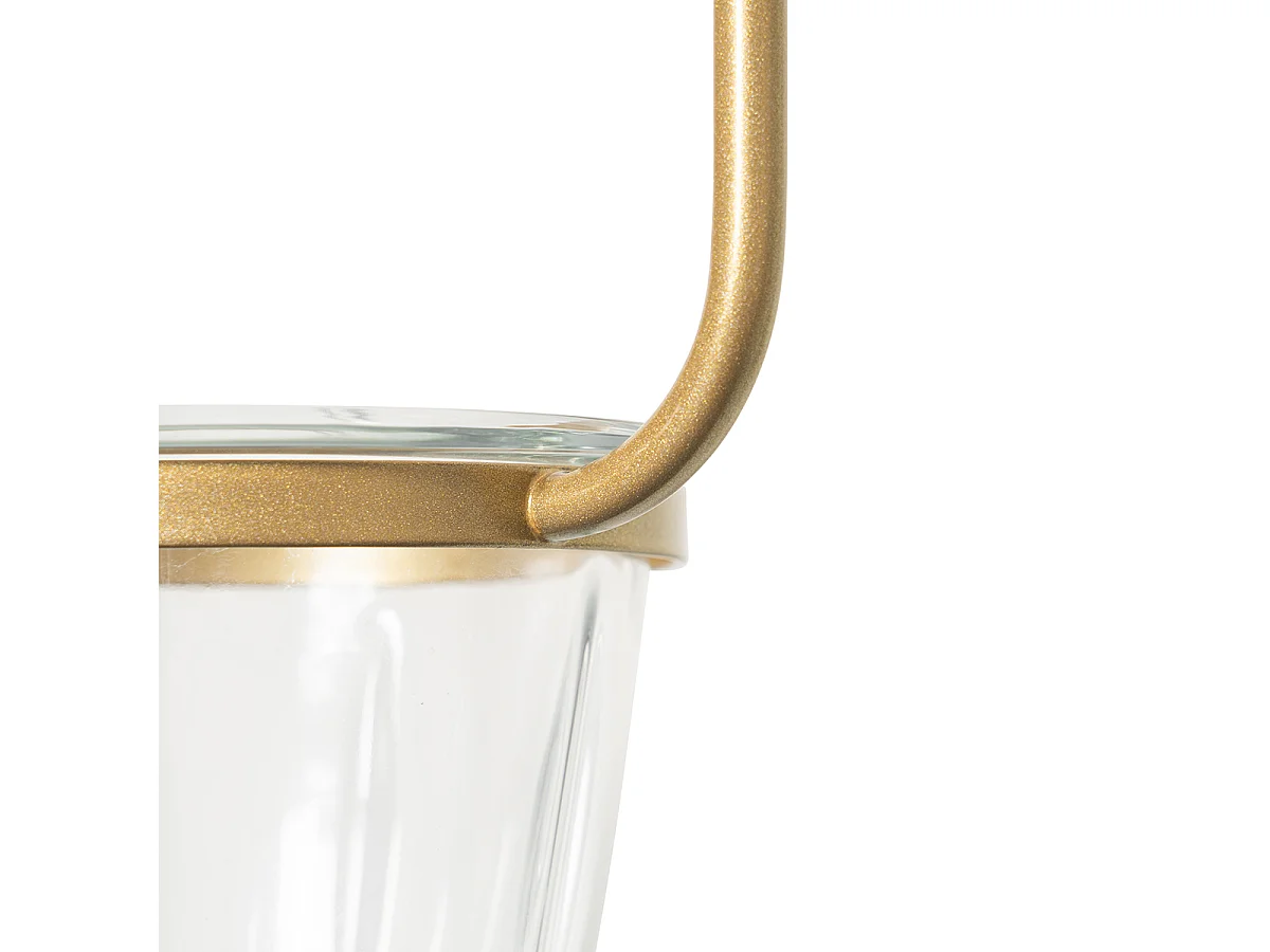 Suspension Art déco dorée avec verre blanc 3 lumières - Isabella