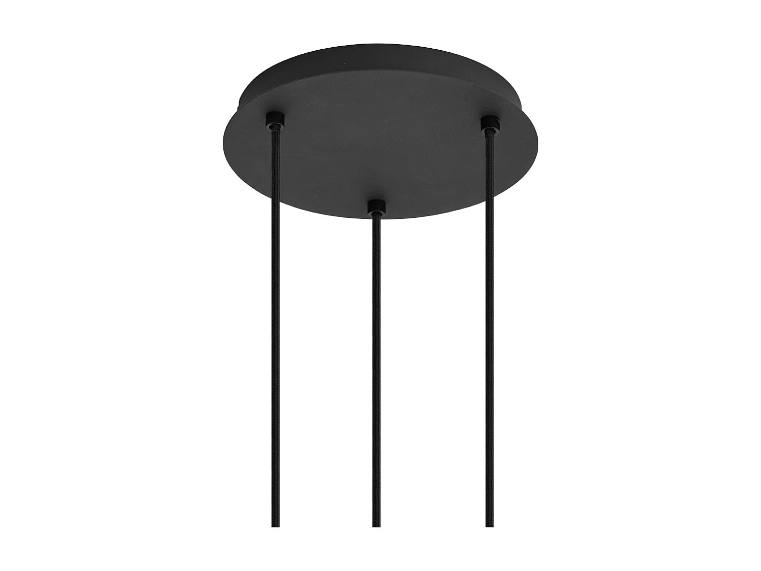 Suspension Art Déco noire avec verre fumé rond 3 lumières - Vidro