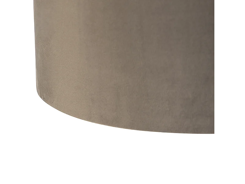 Suspension avec abat-jour en velours taupe et or 35 cm - Blitz II noir