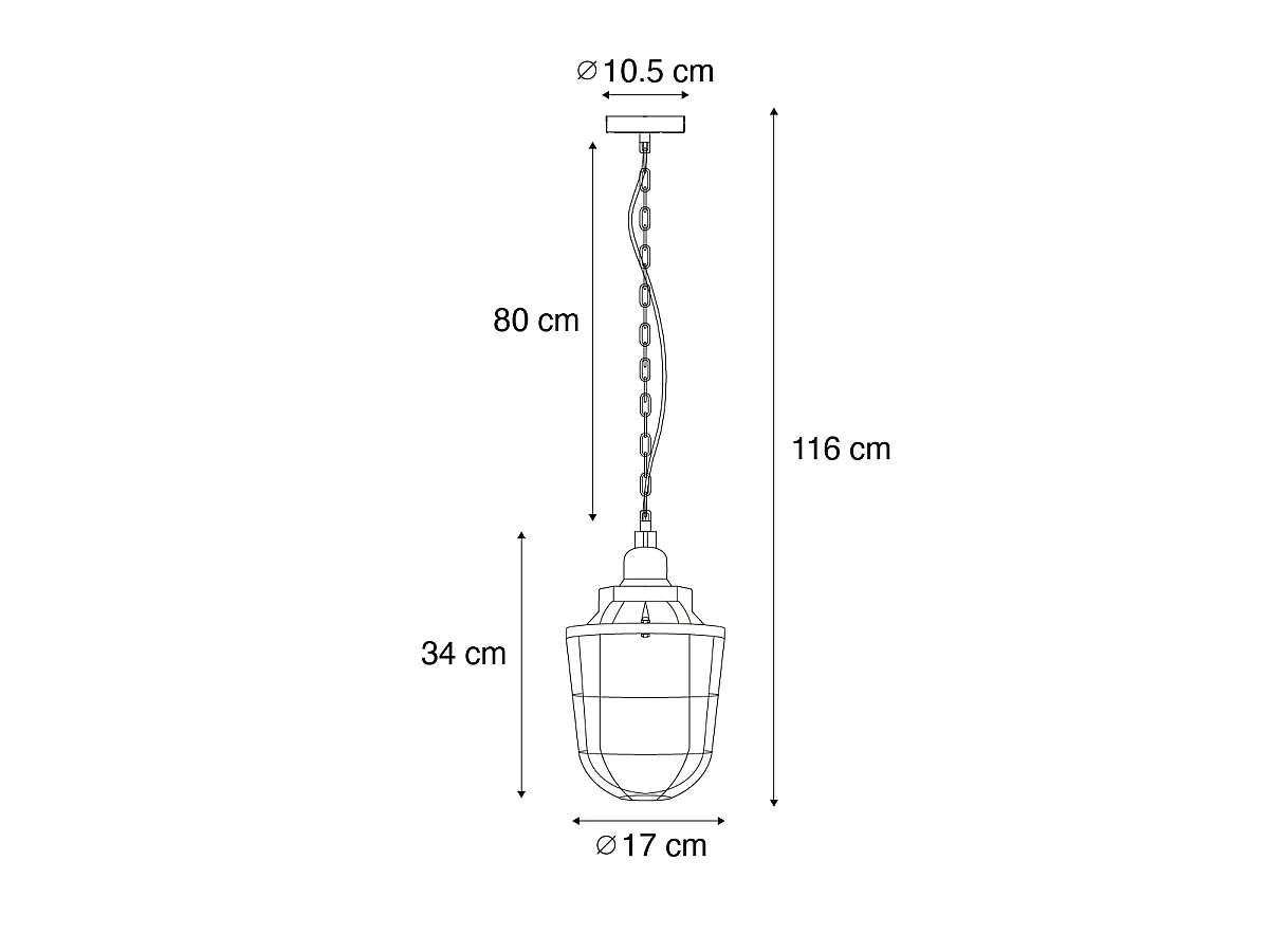 Ensemble de 3 lampes suspendues industrielles noires - Cabin