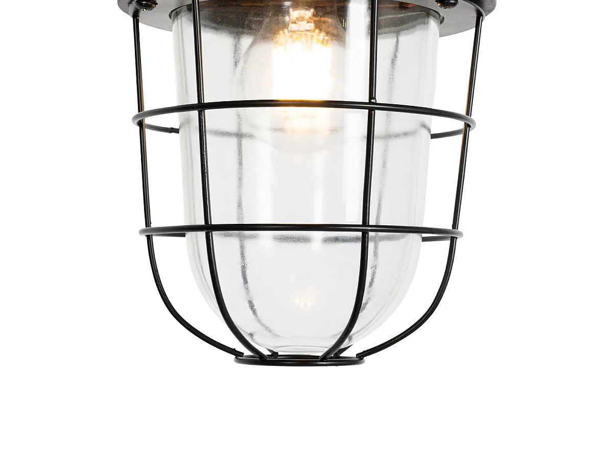 Ensemble de 3 lampes suspendues industrielles noires - Cabin