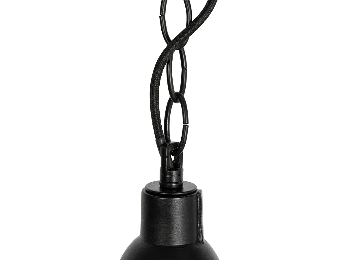 Ensemble de 3 lampes suspendues industrielles noires - Cabin