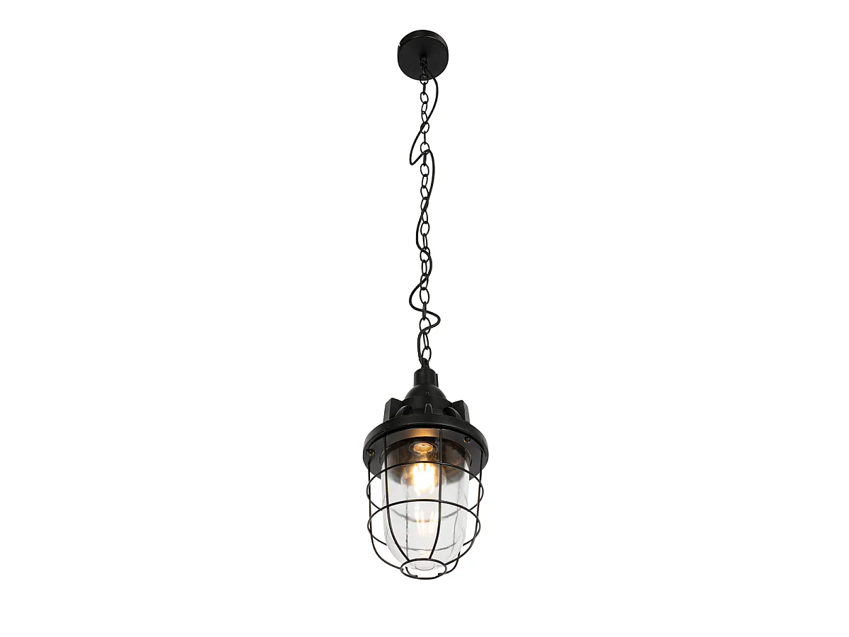 Ensemble de 3 lampes suspendues industrielles noires - Cabin