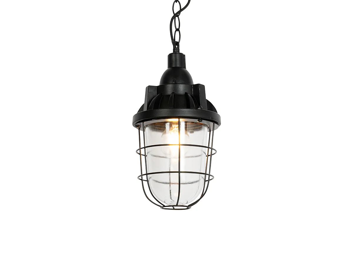 Ensemble de 3 lampes suspendues industrielles noires - Cabin