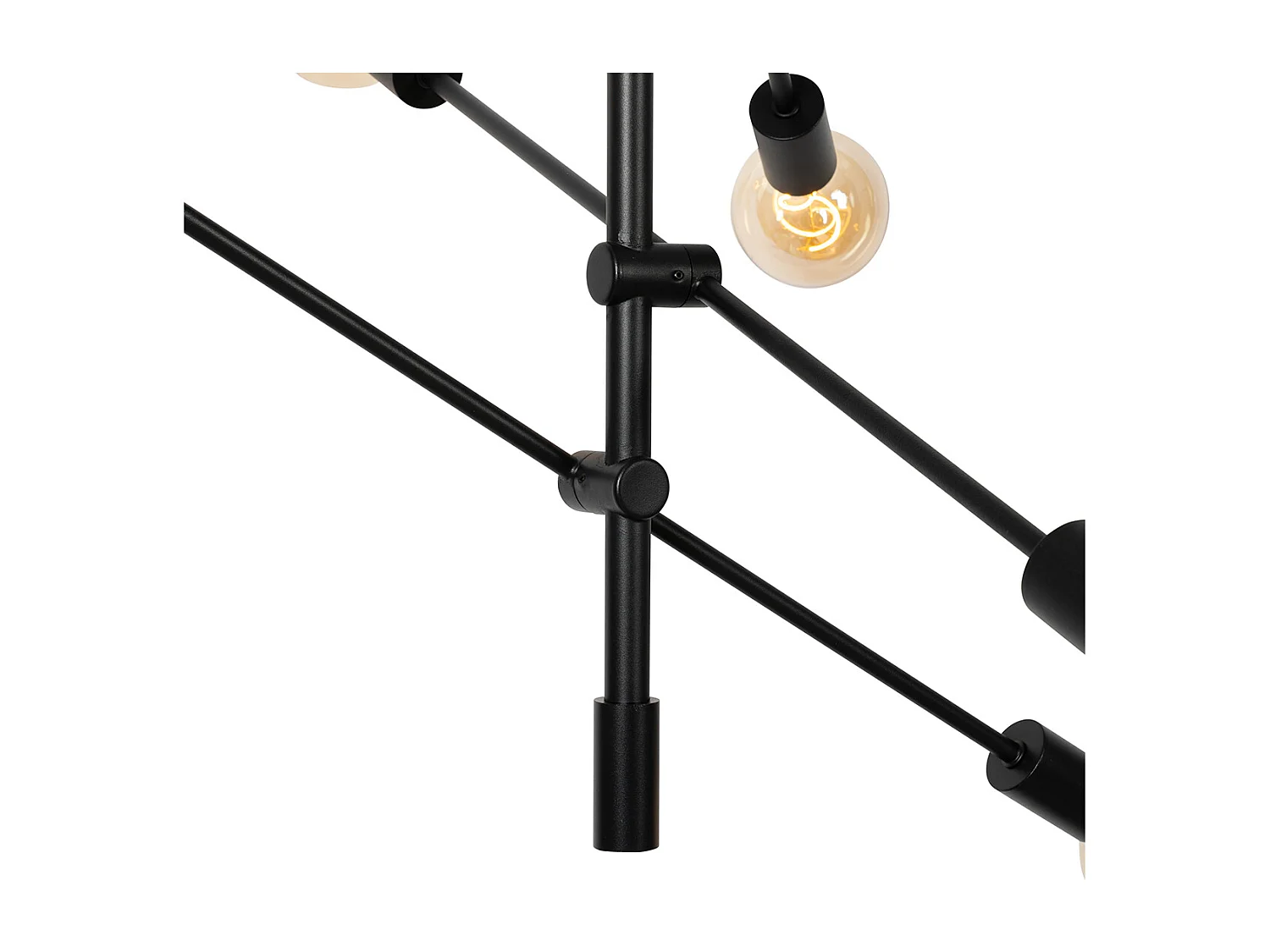 Lampe à suspension industrielle noire 8 lumières - Sydney