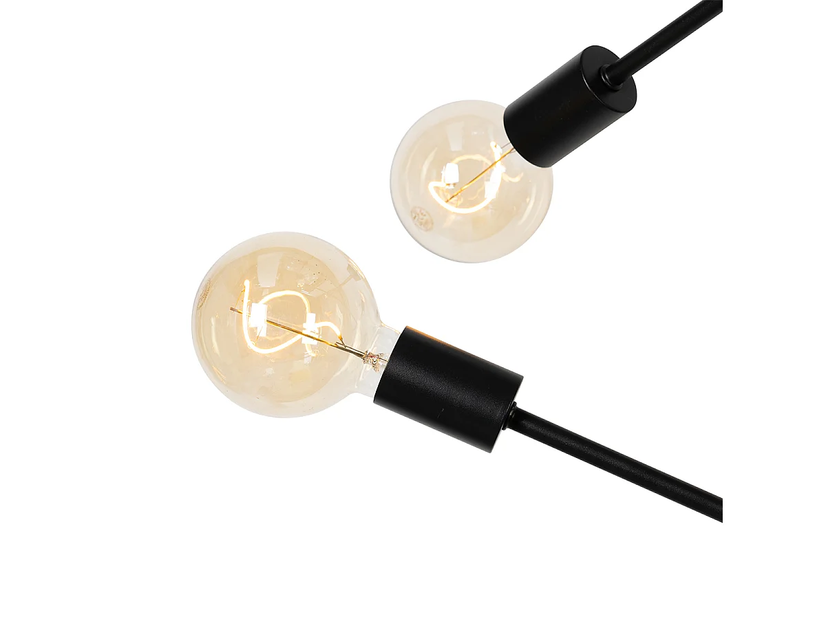 Lampe à suspension industrielle noire 8 lumières - Sydney