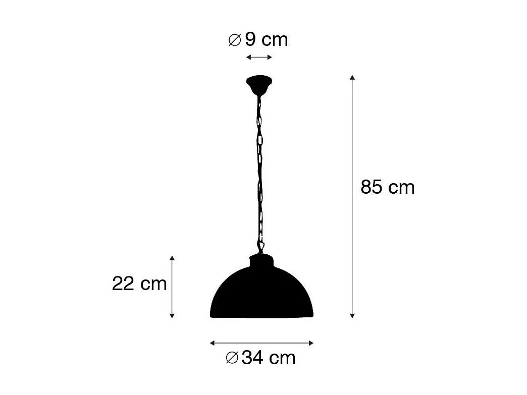 Suspension industrielle marron rouille 35 cm - Magna Classic