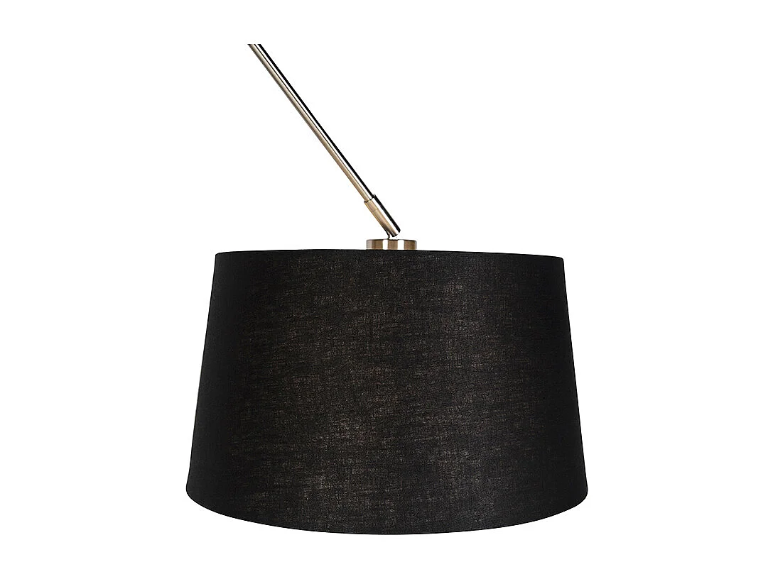 Suspension en acier avec abat-jour en lin noir 35 cm - Blitz