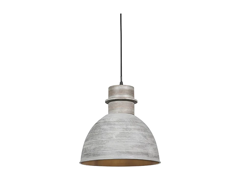 Lot de 3 lampes suspendues country gris - Dory