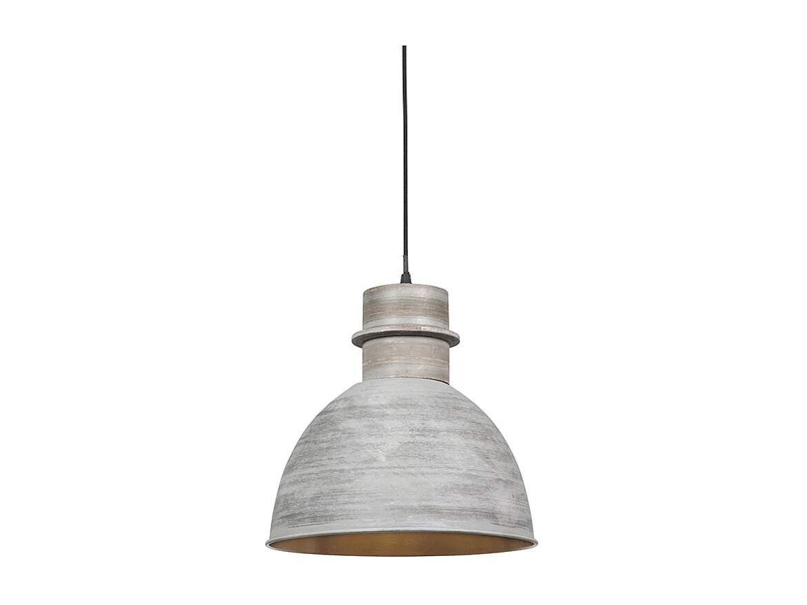 Lot de 3 lampes suspendues country gris - Dory