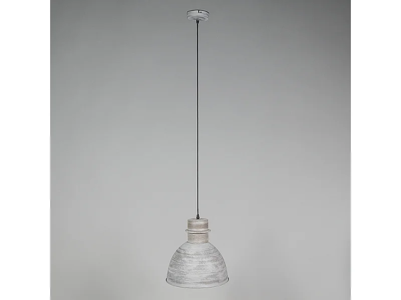 Lot de 3 lampes suspendues country gris - Dory