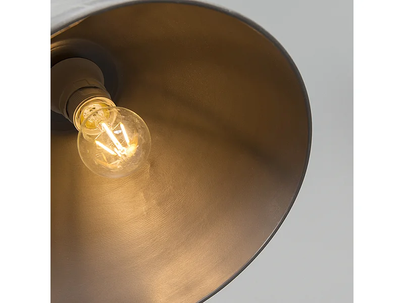 Lot de 3 lampes suspendues country gris - Dory