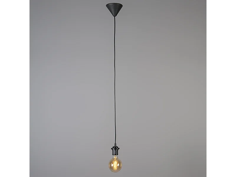 Suspension moderne noire avec abat-jour blanc 45 cm - Pendant